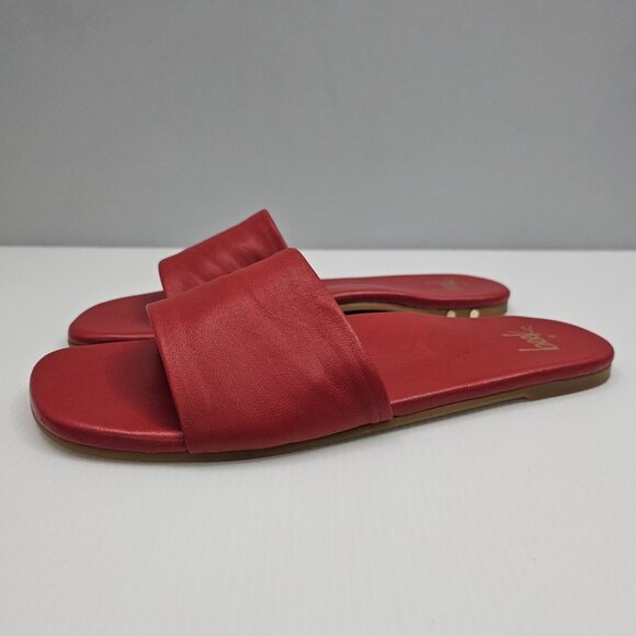 Beek Honeybird Slide Sandal Womens 9 Red Leather Square Toe Designer Comfort - Picture 13 of 13